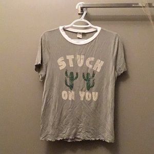 Light green T-shirt “stuck on you” SUPER soft